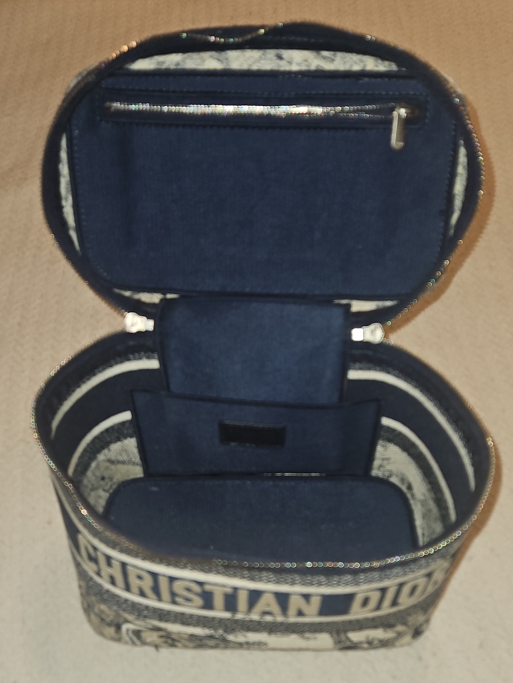 Dior Navy and Cream Toiletry Case